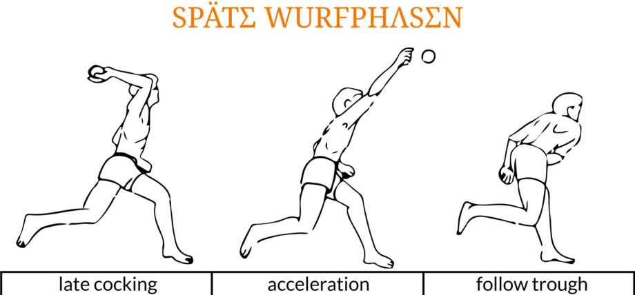 Illustration der letzten Wurfphasen